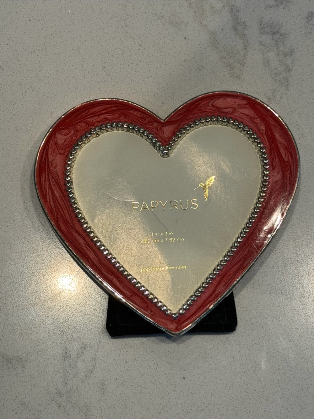 PAPYRUS Heart Shaped Red and Silver Picture Frame mini